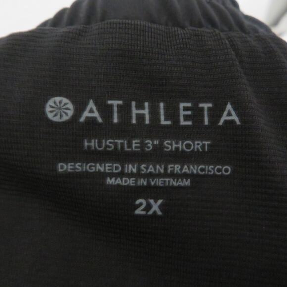 Athleta Womens 2X Black Hustle 3" Short Athletic Stretchy Waistband High Waist - Picture 5 of 5
